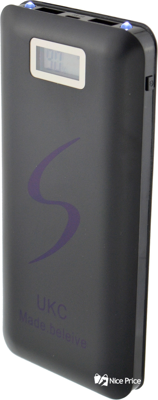 

Внешний акумулятор Power bank UKC 30000 mAh c фонариком и экраном Black (2176) #S/O