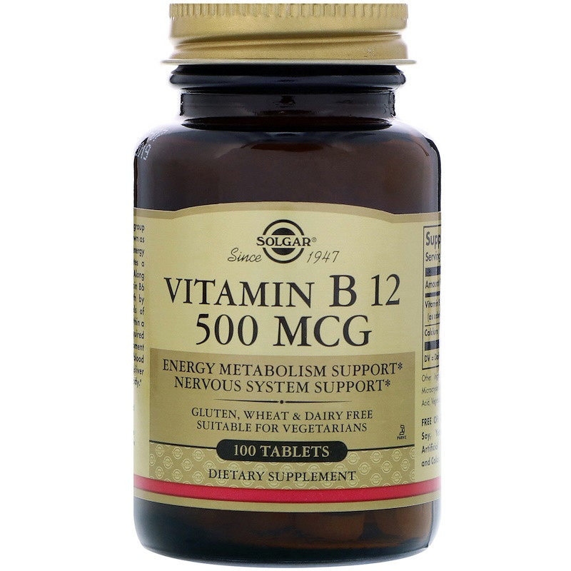 

Витамин В12 (Vitamin B12) 500 мкг 100 таблеток