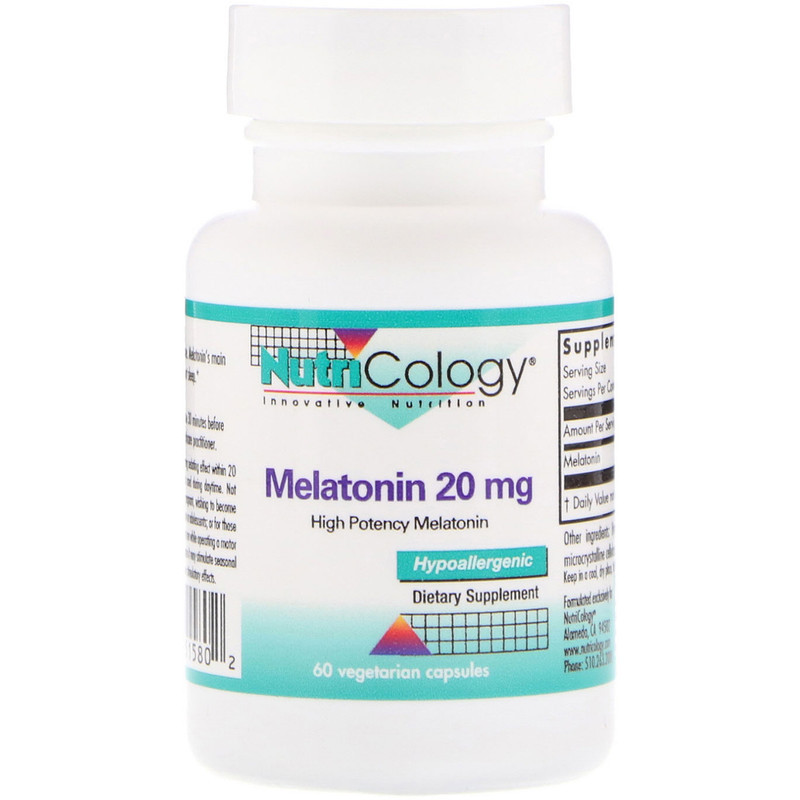 

Мелатонин (Melatonin), 20 мг, 60 капсул