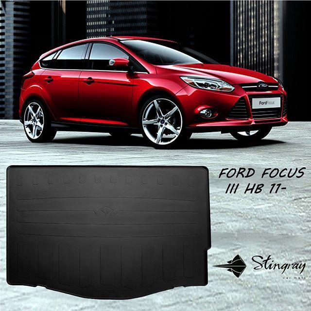 

Коврик багажника Форд Фокус 3 HB Ford Focus III HB 2011- Stingray, Черный