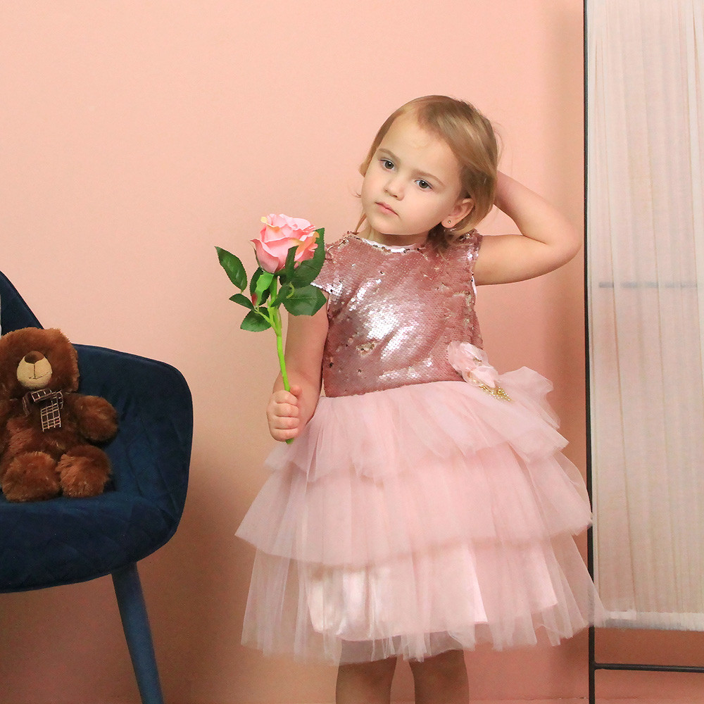 

Нарядное платье для девочки, розовое (9324), Baby Rose 98 (3 года) р. Розовый 110 (5 лет)