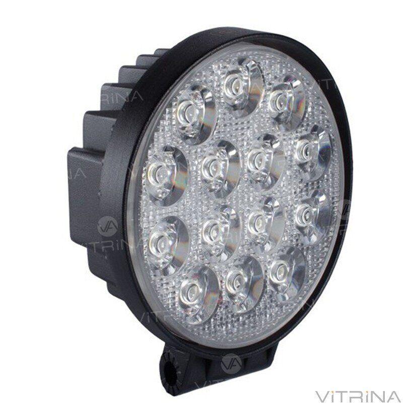 

Светодиодная фара LED (ЛЕД) круглая 42W, 14 ламп, узкий луч 10/30V 6000K | VTR