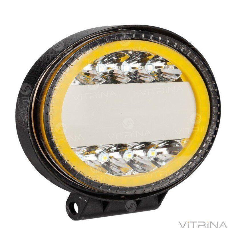 Світлодіодна фара LED (ЛІД) кругла чорна 72W, 42 ламп, широкий промінь 10/30V 6000K товщина: 45 мм + LED