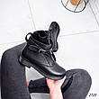 Черевики жіночі чорні, туфлі з НАТУРАЛЬНОЇ ШКІРИ. Черевики жіночі чорні з натуральної шкіри утеплені, фото 6