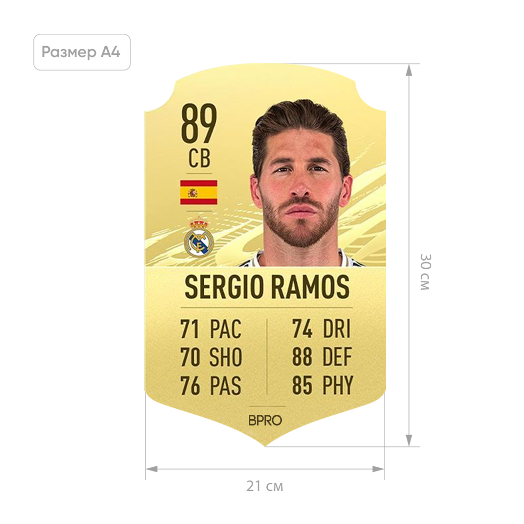 

Футбольная карточка Рамос Ramos FIFA ULTIMATE TEAM (FUT) A4 (21x30см)