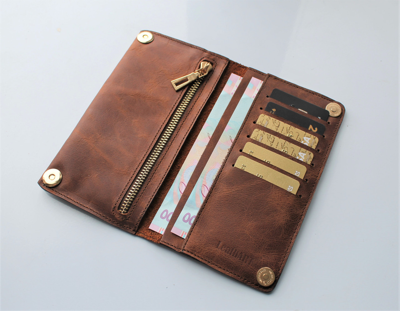 Мужской кошелек из натуральной кожи &quot;Cavallo_Pazzo&quot; коричневый, цена 515 грн - Prom.ua (ID#991889099)