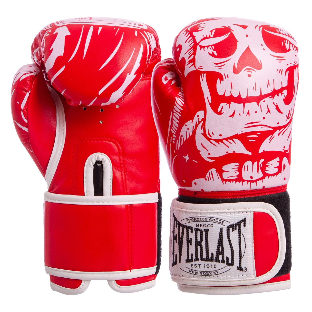 

Боксерские перчатки EVERLAST для тренировок на липучке FLEX Красный-белый (BO-5493) 12 унций