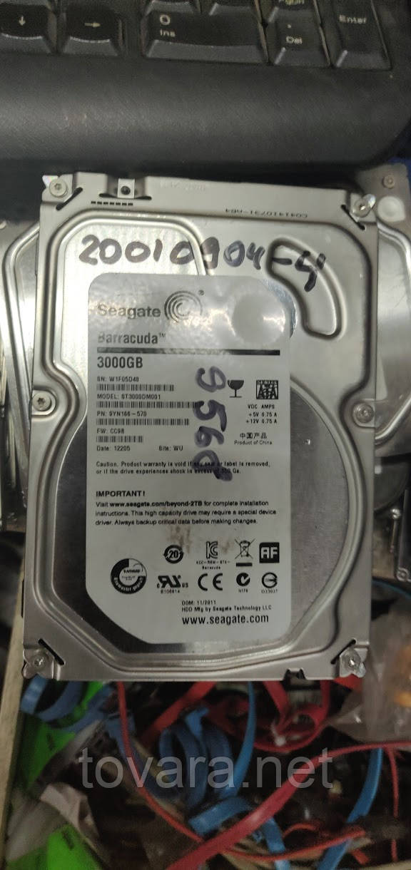 

Жесткий диск Винчестер HDD 3 Tb / Тб Seagate Barracuda ST3000DM001 3.5" SATA III № 20010904