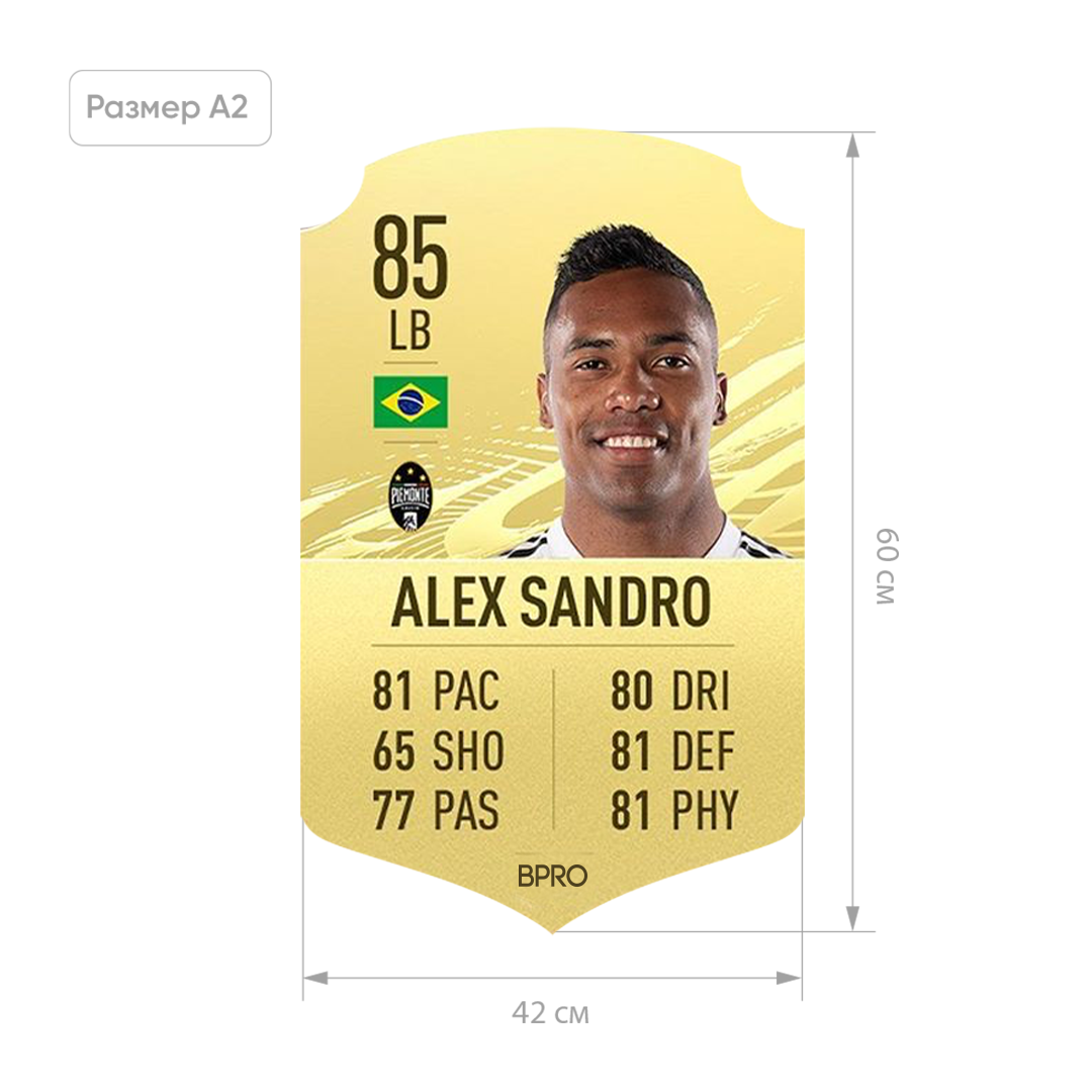 

Футбольная карточка Алекс Сандро Alex Sandro FIFA ULTIMATE TEAM (FUT) A2 (42x60см)