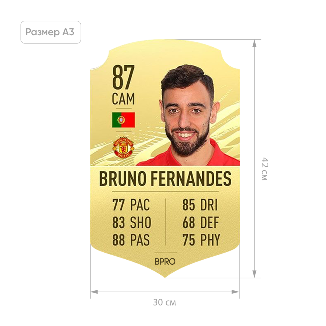 

Футбольная карточка Бруну Фернандеш Bruno Fernandes FIFA ULTIMATE TEAM (FUT) A3 (30x42см)