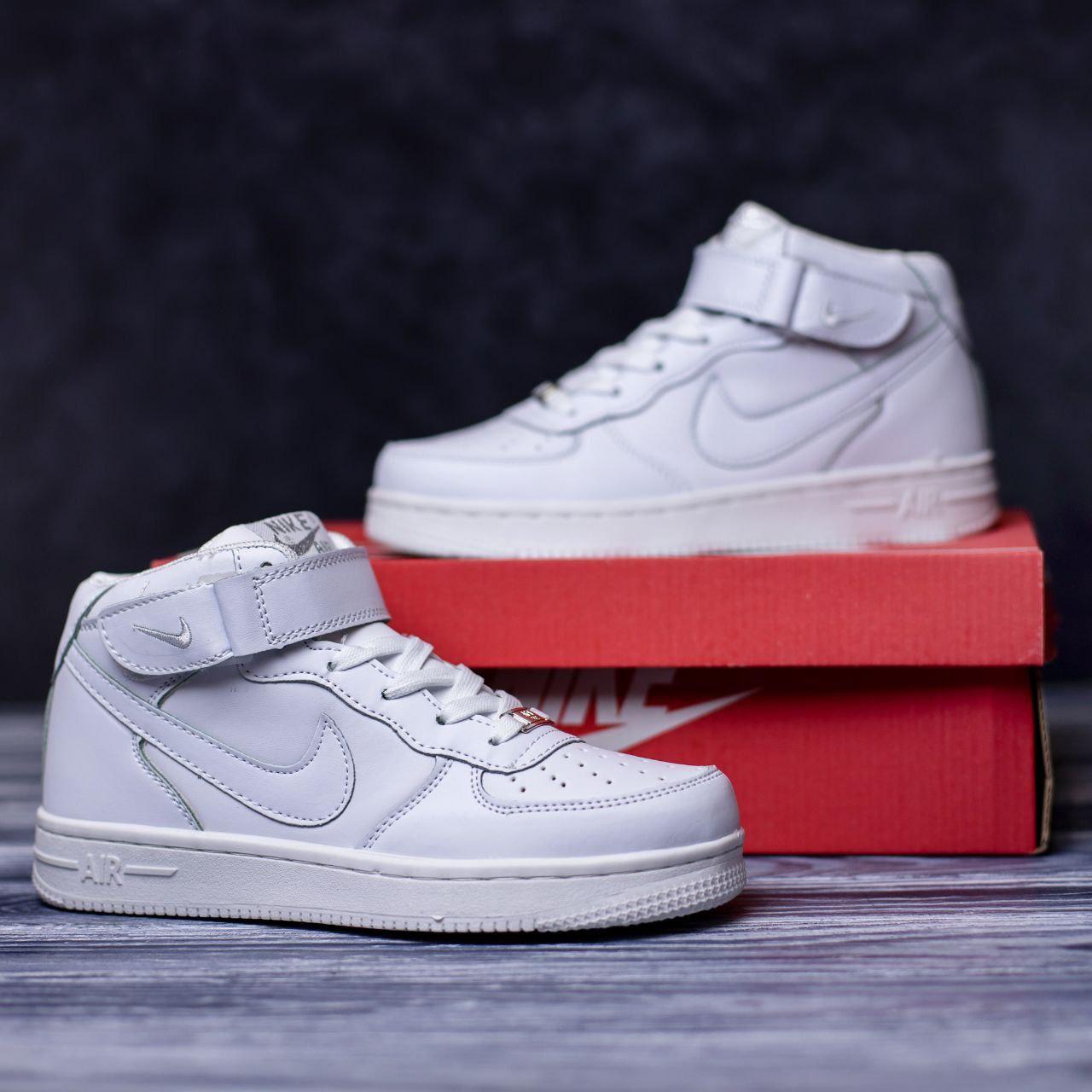 

Мужские кроссовки Nike Air Force high White / Найк Аир Форс высокие Белые 43, Белый