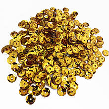 Пайетки граненные Золотые 6 мм (цена за 5 грамм)