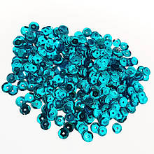 Пайетки граненные Голубые 6 мм (цена за 5 грамм)