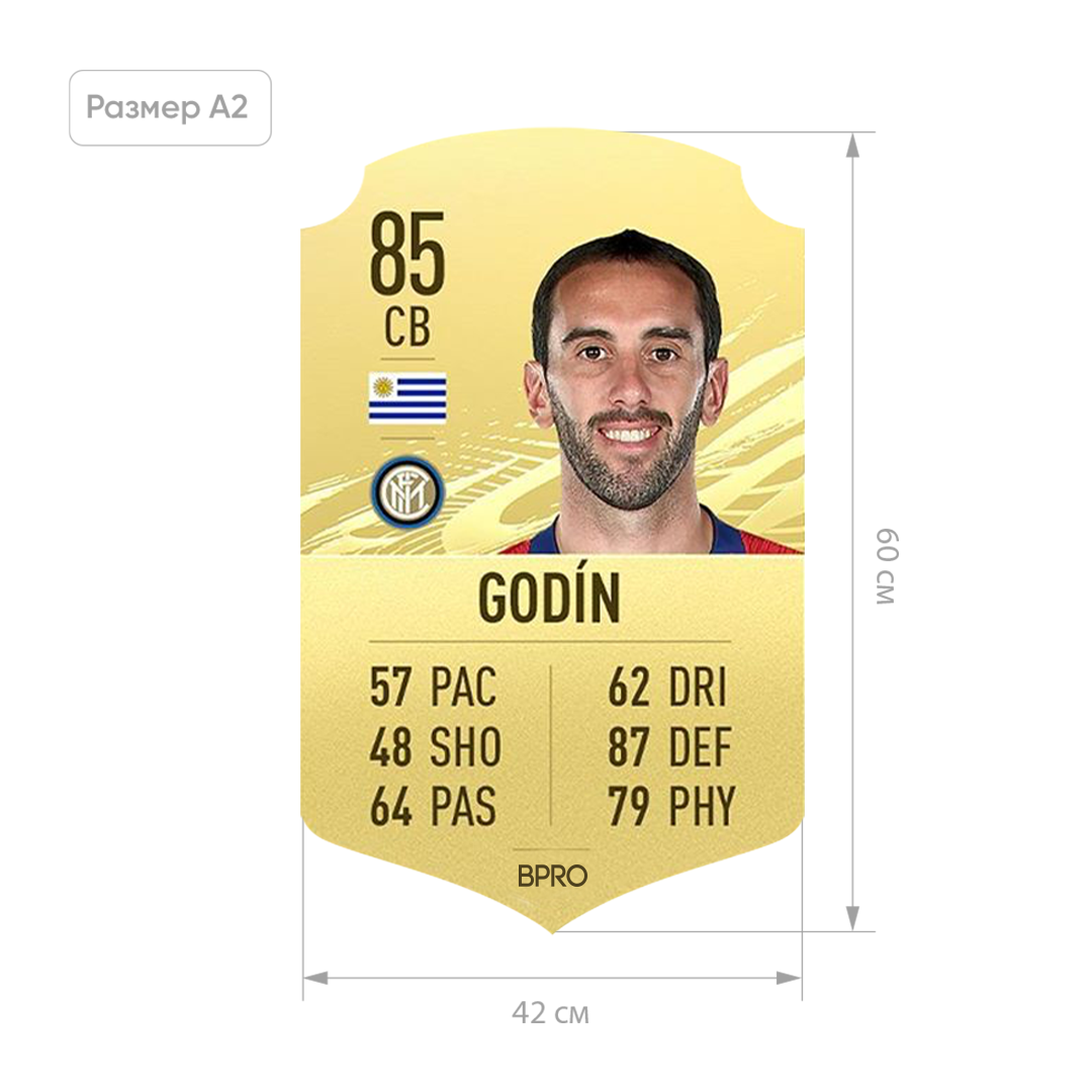 

Футбольная карточка Діего Диего Diego Godin FIFA ULTIMATE TEAM (FUT) A2 (42x60см)