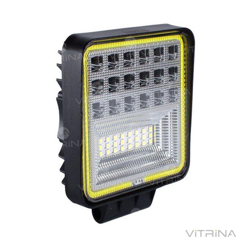 

Светодиодная фара LED (ЛЕД) квадратная 126W, 42 лампы, широкий луч 10/30V 6000K толщина: 40 мм.+ LED кольцо |