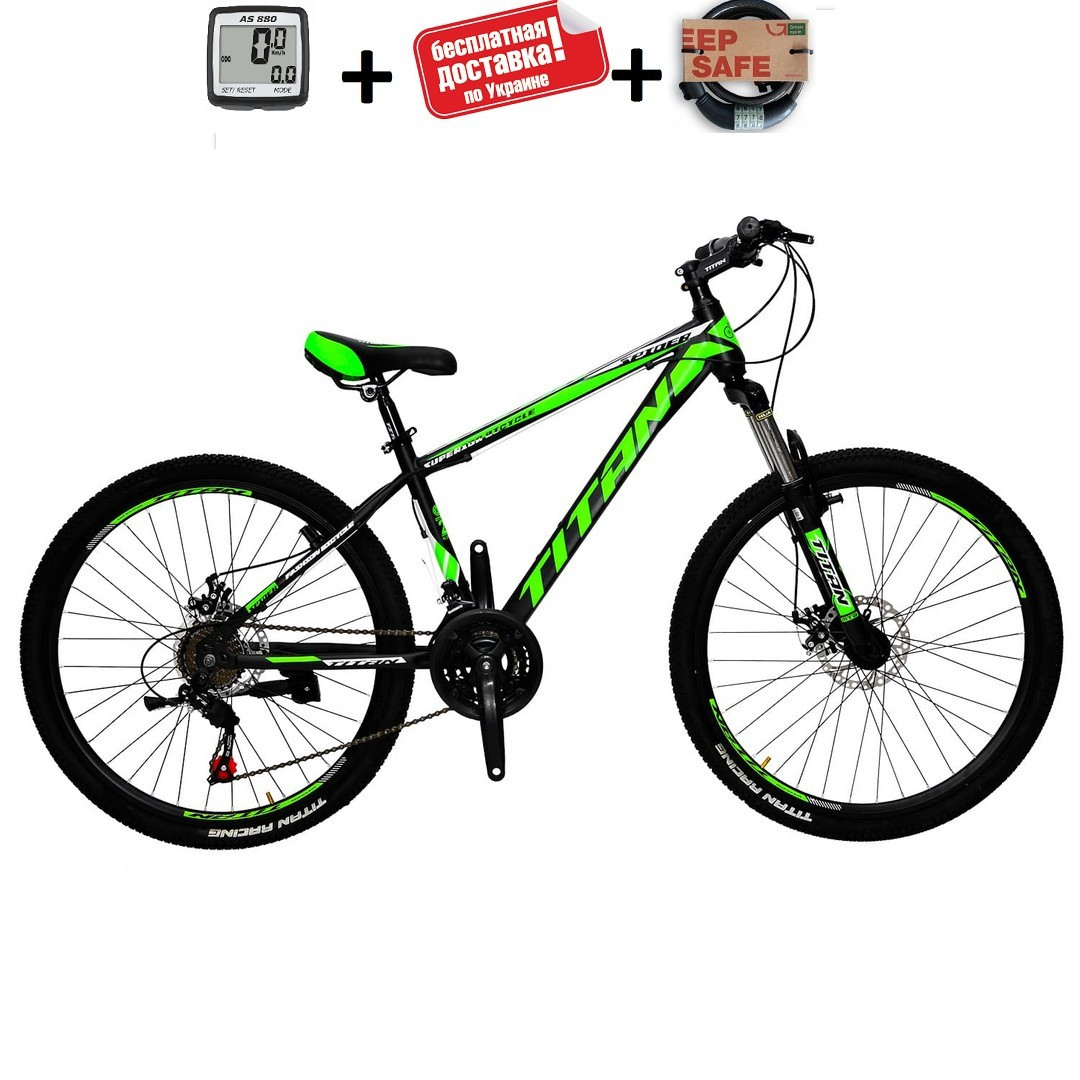 

Хит!!! Горный дисковый велосипед 26" TITAN SPIDER DD (Shimano, моноблок)