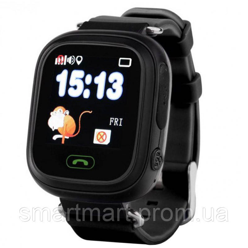 

Детские смарт-часы UWatch Q90 с GPS-трекером Black 1058-8312, КОД: 359977