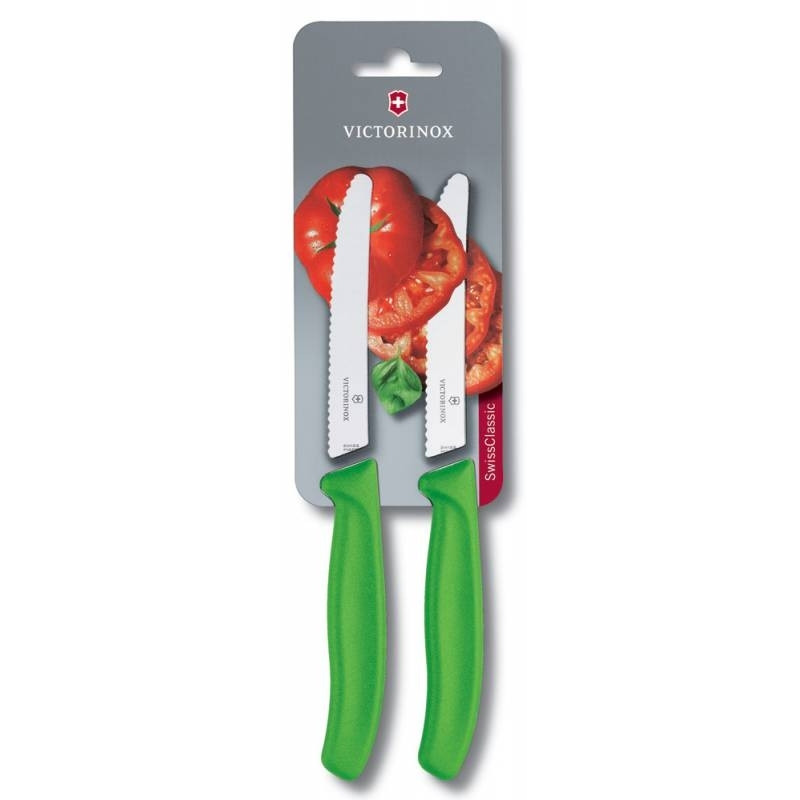 

Набор кухонных овощных ножей Victorinox TomatoSausage 11 см 2 шт Зеленые 6.7836.L114B, КОД: 1709198