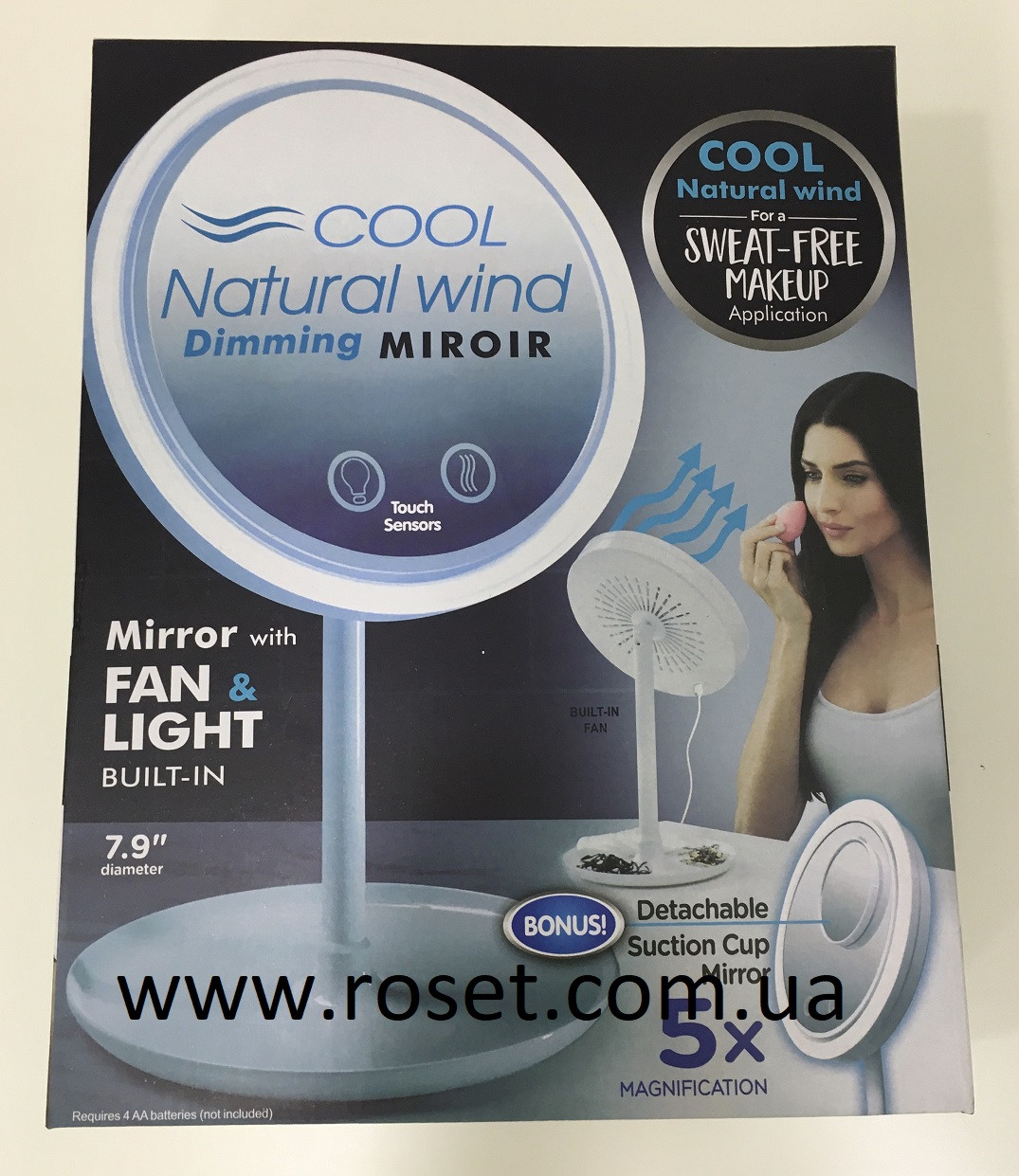 

Зеркало настольное с подсветкой и вентилятором USB Cool natural wind