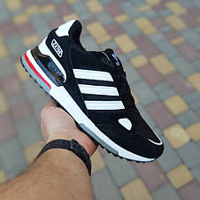 Кросівки чоловічі Adidas zx 750 чорні з білим ((на стилі)), фото 2