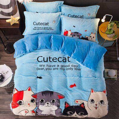 

Комплект постельного белья Cute cat, Евро, 200х230, 230х250, 50х70-2 шт