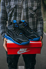 Кросівки чоловічі Nike Jordan AirSpace 720 "Black\Blue" чорні на синій підошві ((на стилі)), фото 3