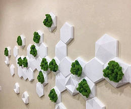 Гіпсові 3д декоративні панелі під мох для стін і стель "Соти", фото 2