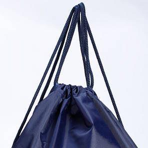 Рюкзак мешок для обуви на шнурках синий с карманами Dolly 833, фото 2
