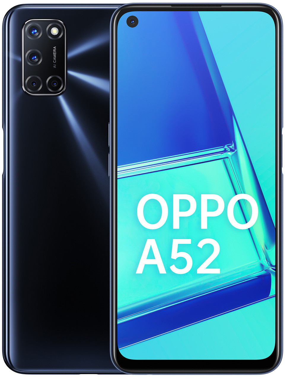 

Смартфон с функцией нфс и большим экраном на 2 симки OPPO A52 Twilight Black 4/64Gb, Разноцветный