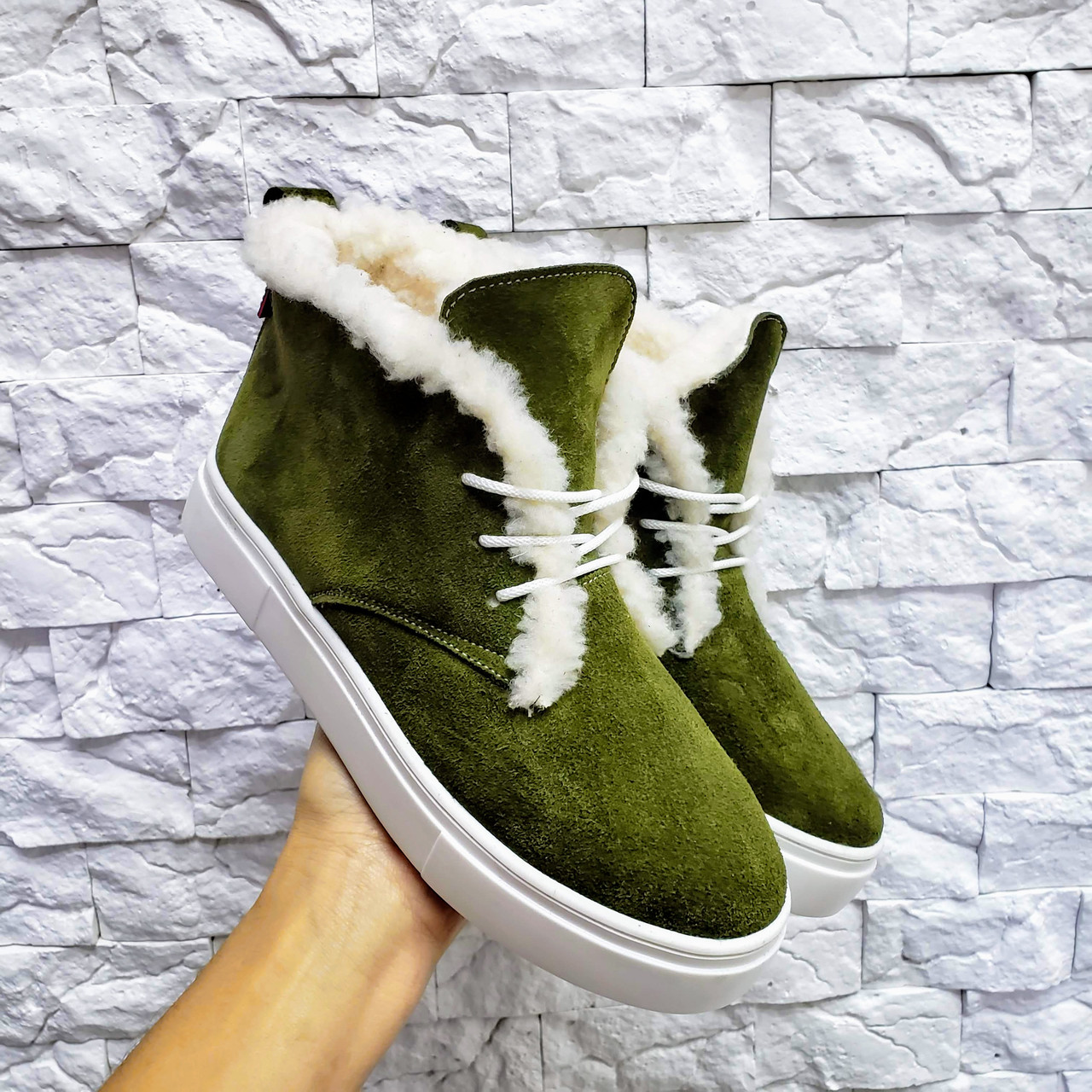 

Хайтопы женские замшевые WHYNOT BONA MENTE de luxe 37, Хаки