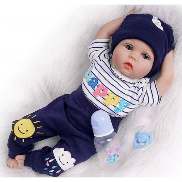 

Силиконовая коллекционная кукла Reborn Doll Мальчик Вовочка 55 см (200)