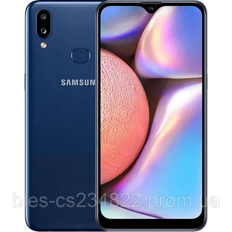 

Смартфон синий с большим дисплеем и двойной камерой на 2 сим карты Samsung SM-A107F Galaxy A10S Blue 2/32Gb