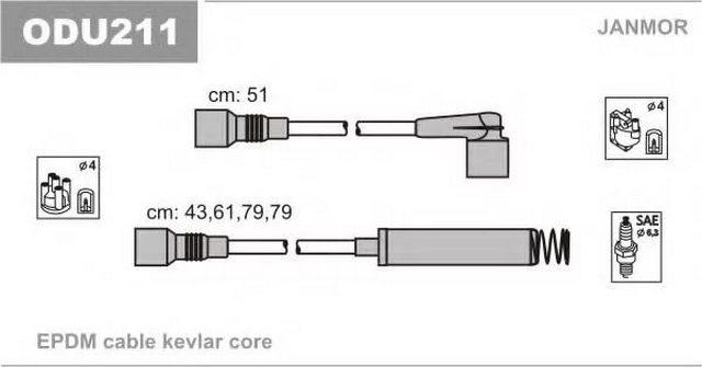

Провода зажигания JANMOR ODU211 (к-т) Opel