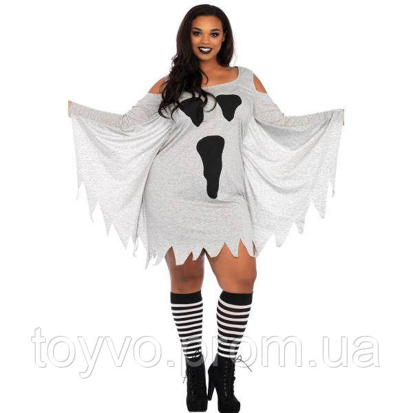 

Halloween Ghost Print Jersey Plus Size Dress