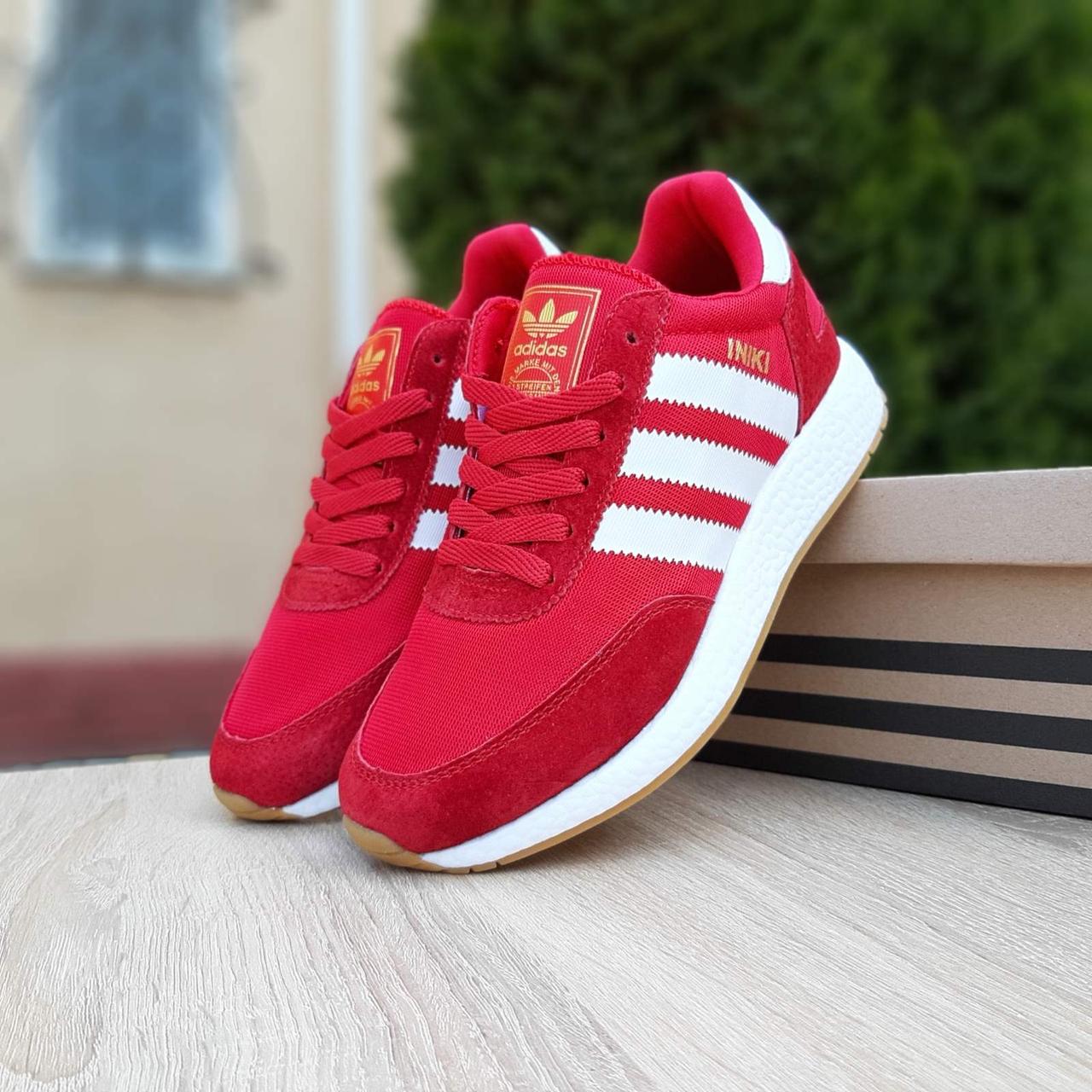 

Женские кроссовки в стиле Adidas INIKI, замша, красные 39(25 см), размеры:37,38,39