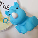 Резиновая детская игрушка для игр в ванне Носорог Infantino голубой цвет, фото 2