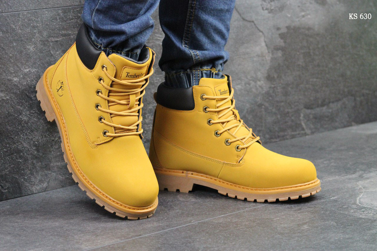 

Мужские зимние ботинки в стиле Timberland, рыжие 46 (29,5 см), размеры:45,46