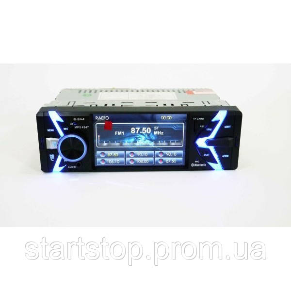 

Автомагнитола головное устройство FM/USB/TF/MP3/AUX/BT MP5-4547 Bluetooth с сенсорным дисплеем 1DIN