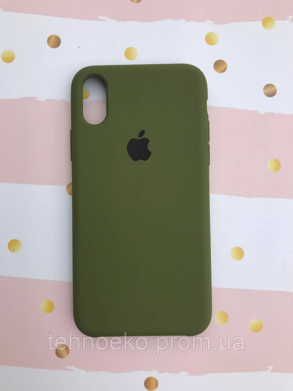 

Силиконовый чехол Silicone Case для iPhone X Xs Оливковый 12544, КОД: 1844407