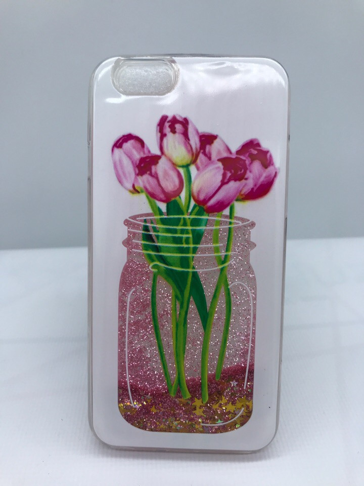 

Силиконовый прозрачный чехол Water case для iPhone 6 6s Банка с цветами 11518, КОД: 1894986