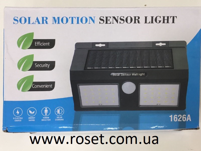 

Уличный светильник с датчиком движения на солнечной батарее 48 LED Solar Motion Sensor Light 1626A