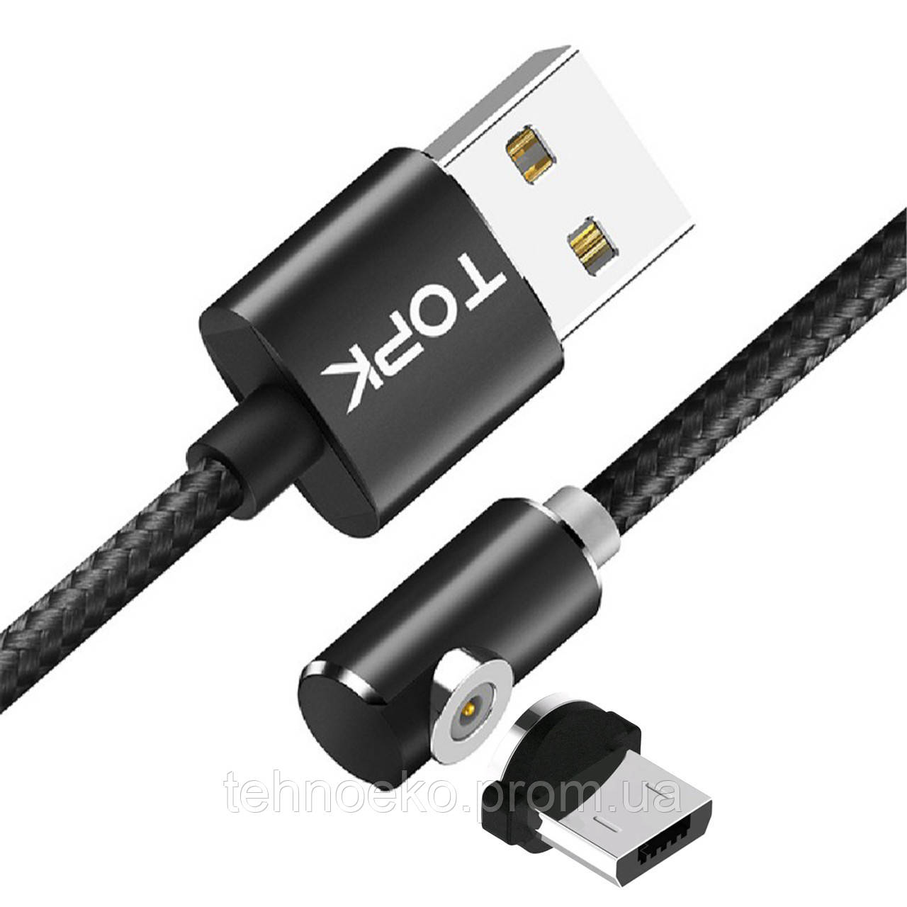 

Магнитный кабель Topk USB 1m 2.1A 360° TK51i-VER2 MicroUSB Black 3868-10849, КОД: 1452323