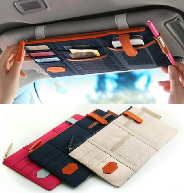 

Автомобильный органайзер Sun visor pouch. Синий