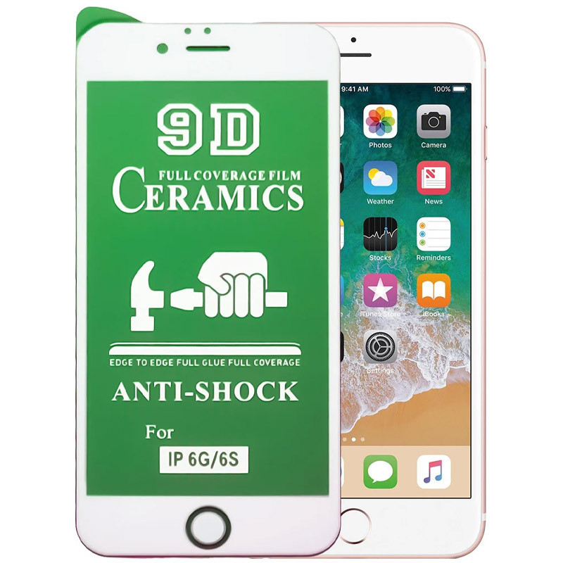 Захисна плівка Ceramics 9D для Apple iPhone 6 Білий Захисні плівки