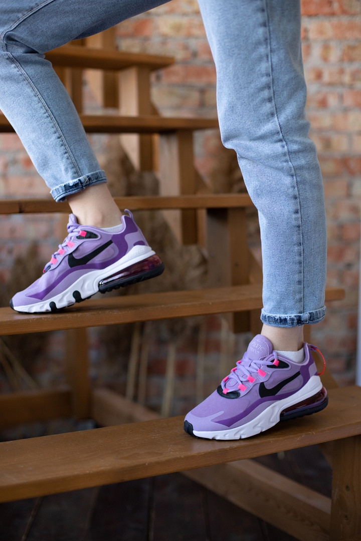 

Кроссовки женские Nike Air Max 270 React лиловые, Найк Аир Макс 270, текстильные, код FL-3116