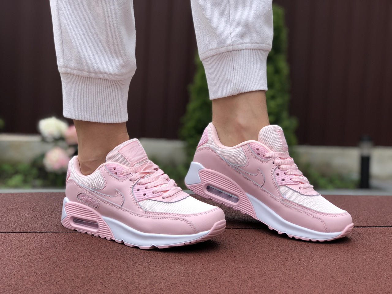 

Кроссовки женские Nike Air Max 90 пудровые, Найк Аир Макс 90, кожа, текстиль, код SD-9494 да, 37