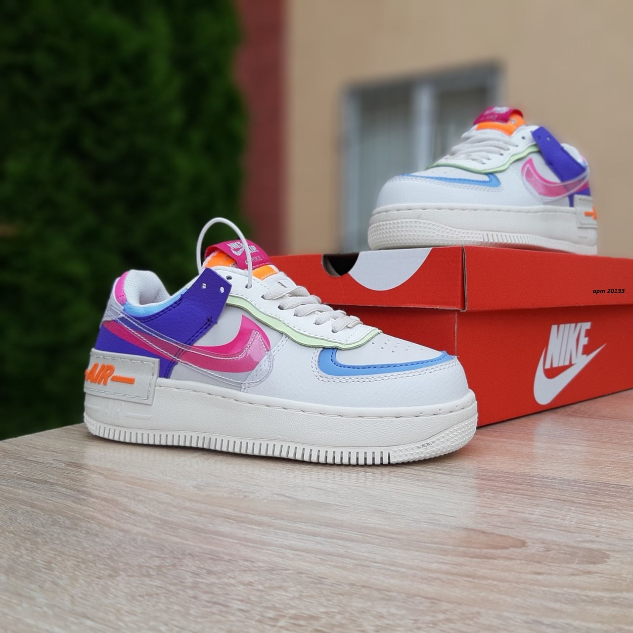 

Кроссовки женские Nike Air Force 1 Shadow белые, Найк Аир Форс, натуральная кожа, прошиты. Код OD-20133