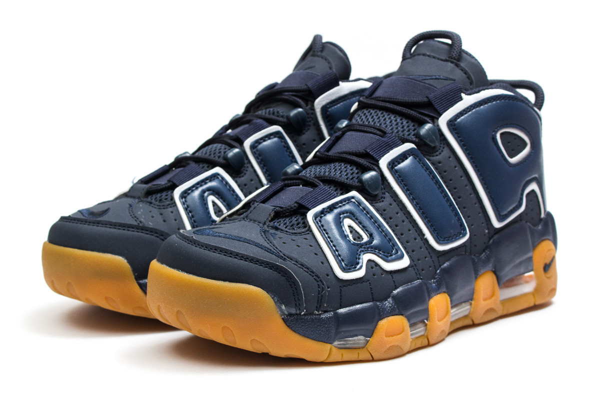 

Кроссовки мужские Nike Air More Uptempo темно-синие, Найк Мор Аптемпо, нубук, код DO-13919 42