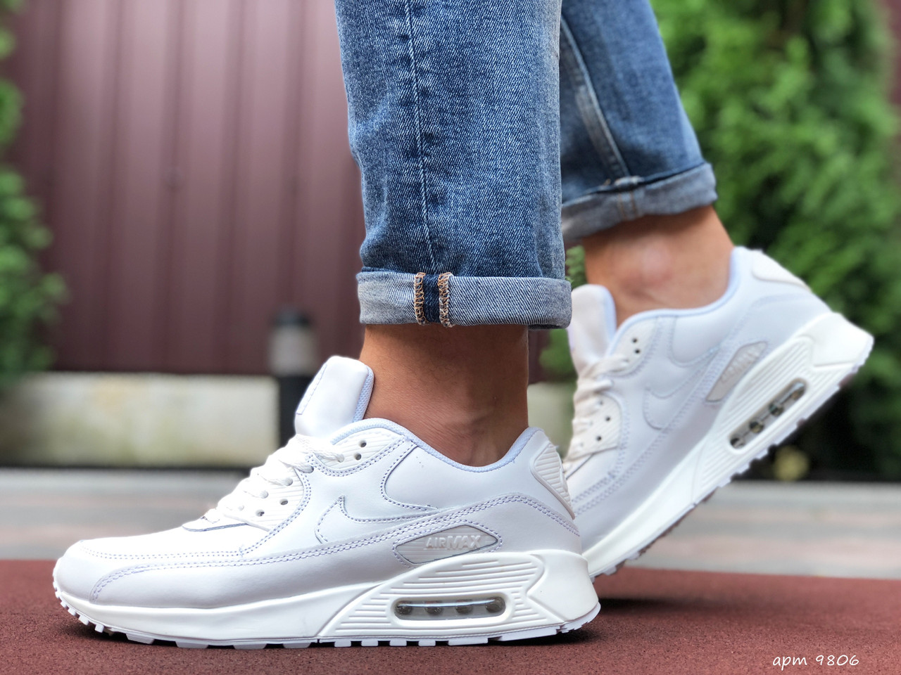 

Кроссовки мужские Nike Air Max 90 белые, Найк Аир Макс 90, натуральная кожа, код SD-9806