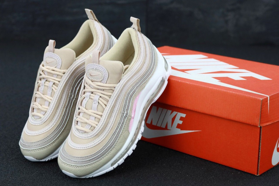 

Кроссовки женские Nike Air Max 97 бежевые, Найк Аир Макс 97, кожа, текстиль код KD-11886. 39